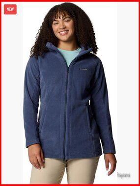 Cozy Long Hooded Fleece Jacket Zip Up Two-Way Zipper